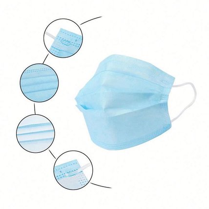 3-Layer Disposable Protection Mask Breathable and Skin Friendly(50 PCS)