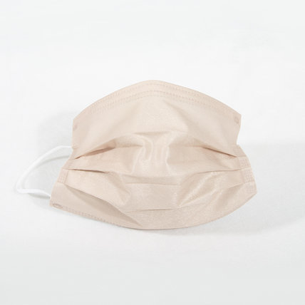 Beige 3-ply Disposable Protective Face Mask Ear loop Pleated (10 PCS ...
